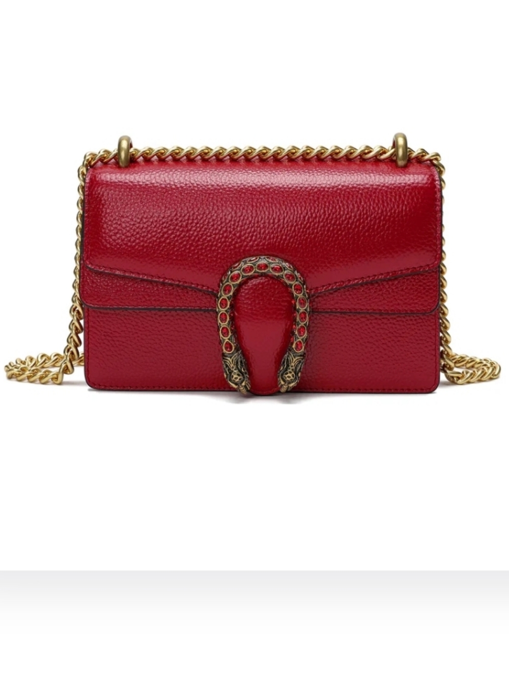 NWT Tiffany & Fred Purse Crystal Dragon Crossbody Shoulder Bag Red Leather